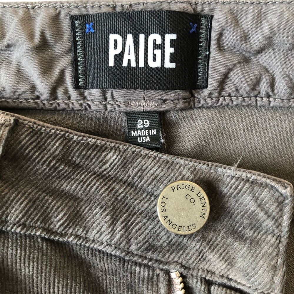 Paige Hoxton Ankle Zip Cords Jeans Granite Gray 29 - Picture 5 of 10